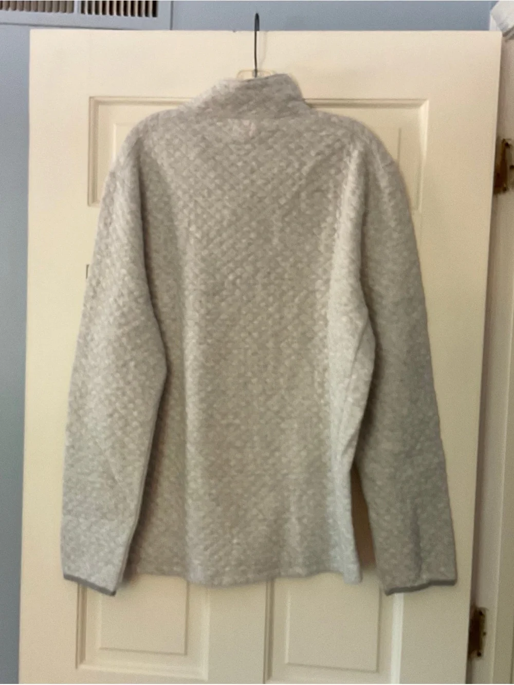 J.Crew Quilted quarter-zip Sweatshirt Heather Slate Gray Men’s Large NWT Preppy